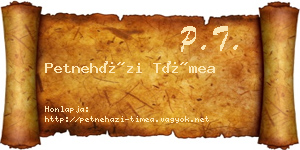 Petneházi Tímea névjegykártya