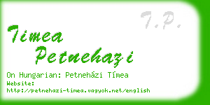 timea petnehazi business card