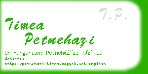 timea petnehazi business card